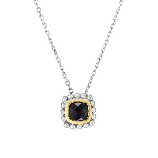 Silver & 18K Gold Prosecco Quadra Onyx Pendant