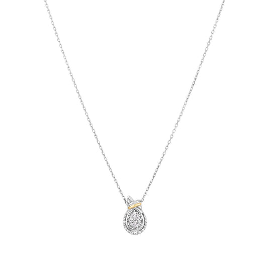 Silver & 18K Gold Prosecco Love Knot Diamond Necklace