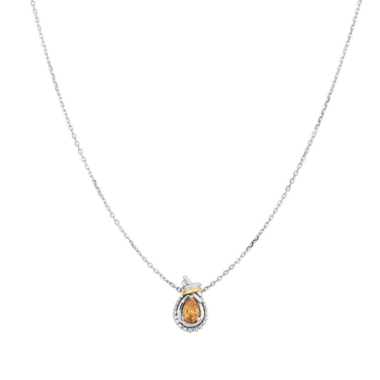 Silver & 18K Gold Prosecco Love Knot Citrine Necklace