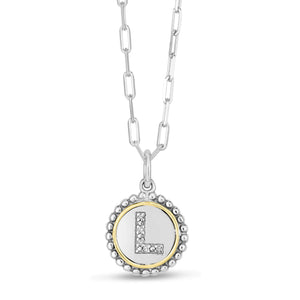 Popcorn Diamond Initials Necklace