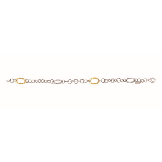 Silver & 18K Italian Link Bracelet
