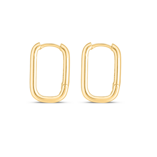 14K Gold Paperclip Huggies