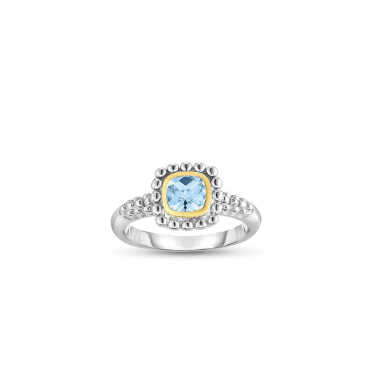 Silver & 18K Gold Quadra Popcorn Ring
