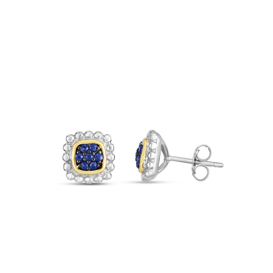 Sterling Silver & 18K Gold Quadra Popcorn Studs
