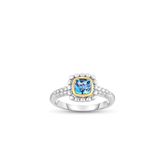 Silver & 18K Gold Quadra Popcorn Ring