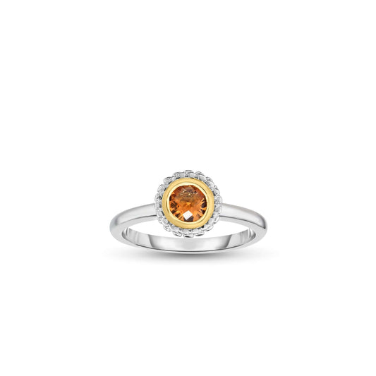 Silver & 18K Gold Prosecco Citrine Ring