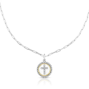 Silver & 18K Gold Collectible Medallion Necklace