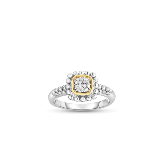 Silver & 18K Gold Quadra Popcorn Ring