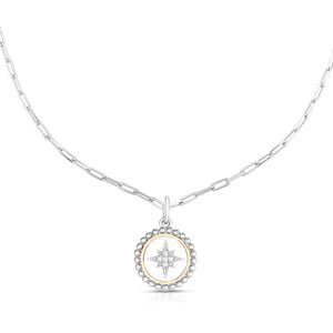 Silver & 18K Gold Collectible Medallion Necklace