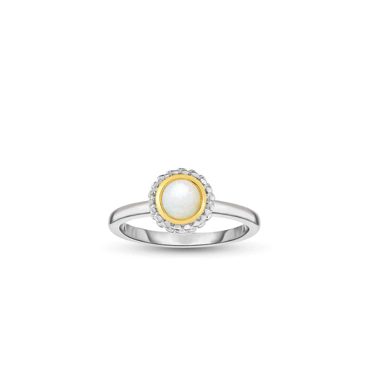 Silver & 18K Gold Prosecco Opal Ring