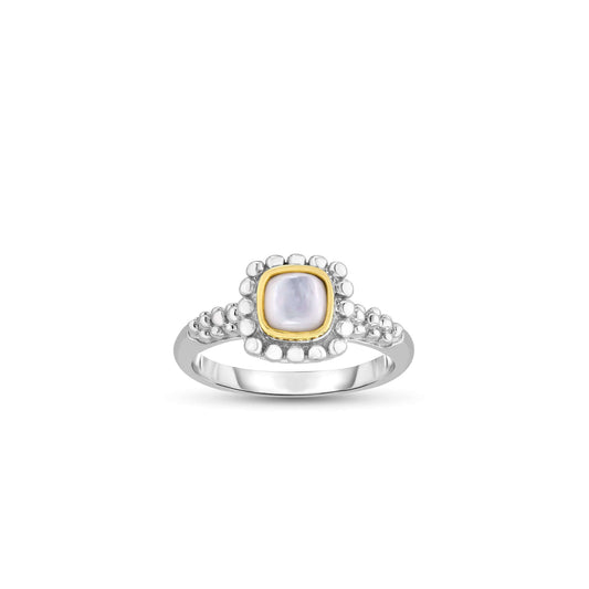 Silver & 18K Gold Quadra Popcorn Ring