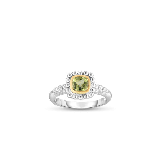 Silver & 18K Gold Prosecco Quadra Peridot Ring