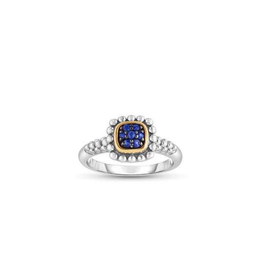 Silver & 18K Gold Prosecco Quadra Sapphire Ring