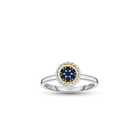 Silver & 18K Gold Prosecco Sapphire Ring