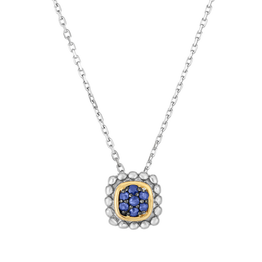 Silver & 18K Gold Prosecco Quadra Sapphire Pendant