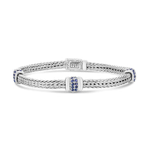 Woven Three Station Sapphire Bracelet