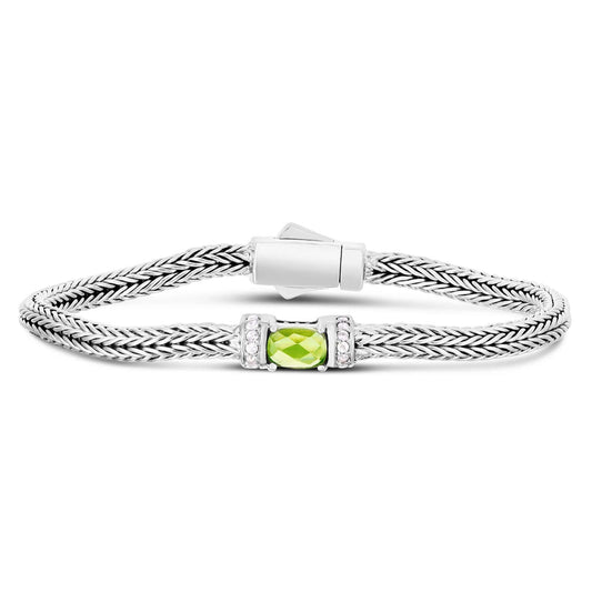 Mini Woven Peridot Bracelet