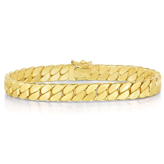 14K Gold 8mm Modern Curb Chain Bracelet