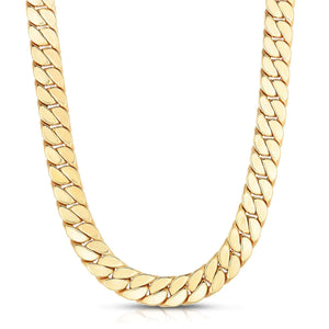 14K Gold 8mm Modern Curb Chain Necklace