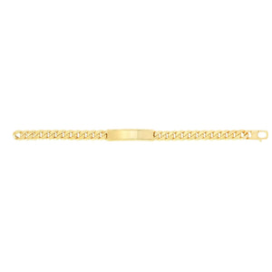 14K Gold Cable Curb ID Bracelet