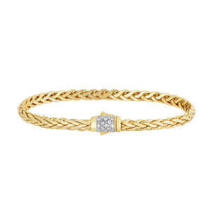 14K Gold & Diamond 4.5mm Woven Bracelet