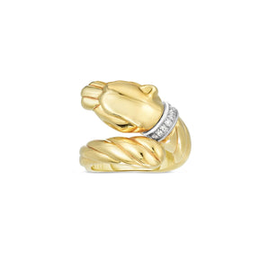 14K Gold & Diamond Panther Ring