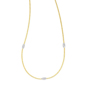 14K Gold & Diamond Popcorn Chain Station Necklace from Phillip Gavriel