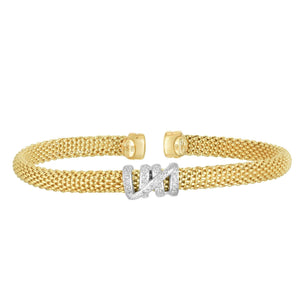 14K Gold & Diamond Popcorn Tally Bracelet