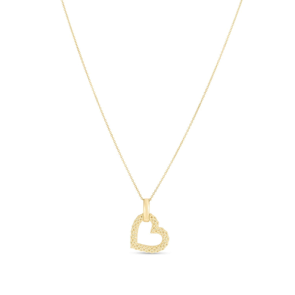 14K Gold Popcorn Heart Necklace | Phillip Gavriel