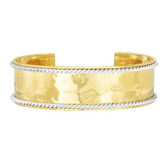 14K Gold Two-Tone Medium Lucia Cuff Bangle