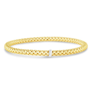 14K Gold Popcorn 4mm Stretch Bracelet