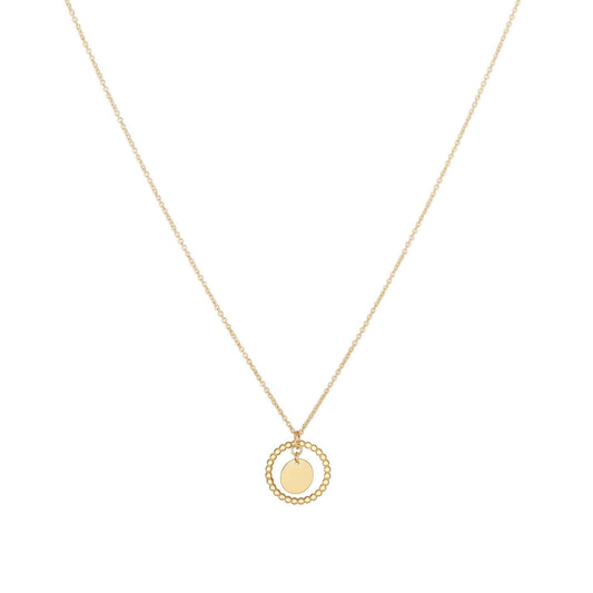14K Gold Layered Circle Pendant