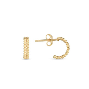 14K Gold Double Row Mini Earrings