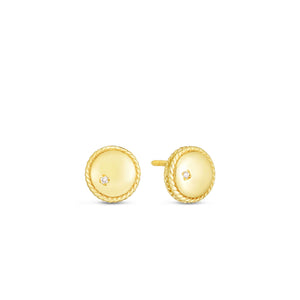 14K Gold & Diamond Round Piccolini Cable Earrings