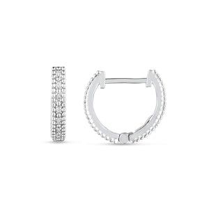 Silver & Diamond Popcorn Glamour Huggie Earrings