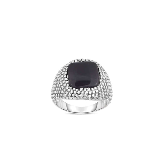 Silver & Black Onyx Signet Ring