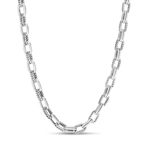 Sterling Silver Double Link Paperclip Chain Necklace