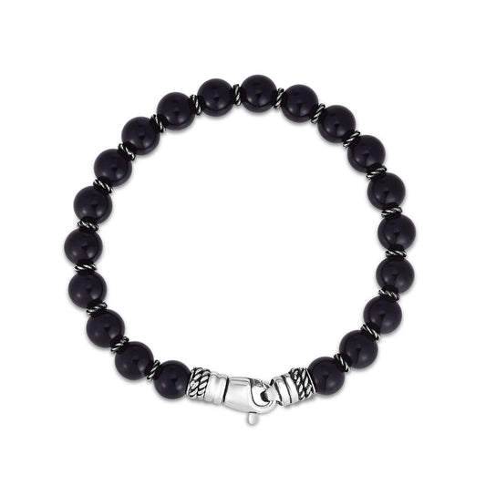 Silver & Gemstone Bead Bracelet