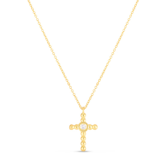 14K Gold & Diamond Cross Pendant