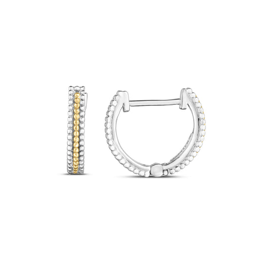 Silver & 18K Gold Popcorn Huggie Earrings