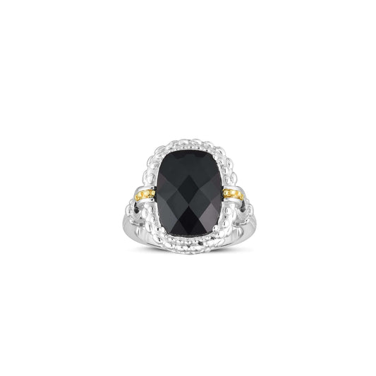 Silver & 18K Gold Gemstone Cocktail Ring