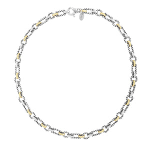 Silver & 18K Gold Geometrics Link Necklace from Phillip Gavriel