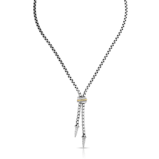 Silver & 18K Gold Venetian Box Link Necklace