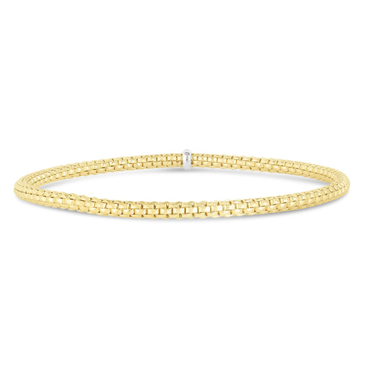 14K Gold Popcorn 3mm Stretch Bracelet