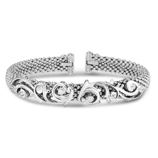 Silver & Diamond Baroque Popcorn Bracelet