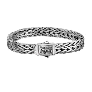 Bold Silver Woven Chain Bracelet