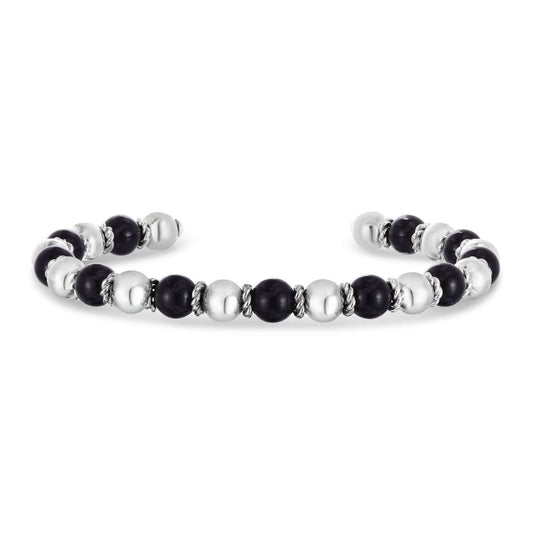 Silver Italian Cable Bead Bracelet