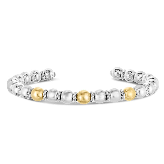 Silver Italian Cable Bead Bracelet