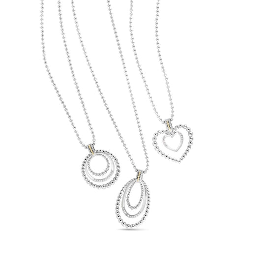 Silver, 18K Gold & Diamond Popcorn Glamour Pendant