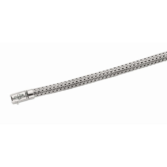 Silver Half Round Woven Chain Bracelet